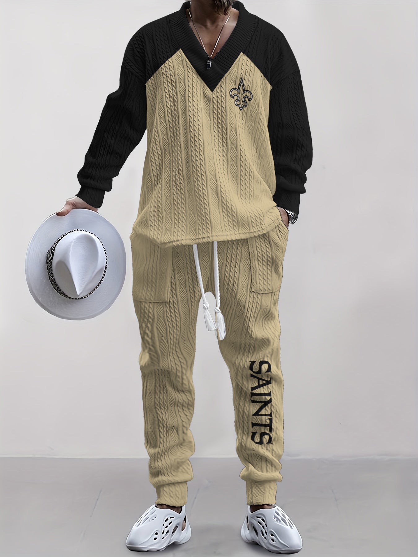 New Orleans Saints Classic  All-Season Long Sleeve V-Neck Pullover Sweater