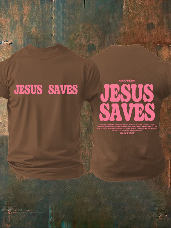 Men's  Jesus saves Print T-Shirt