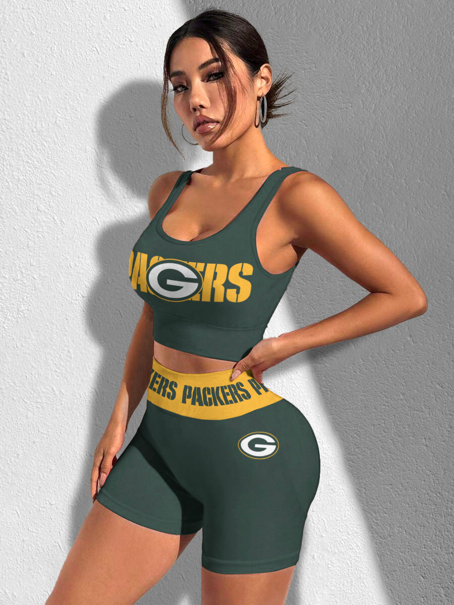 Green Bay Packers Sports Bra & Shorts Gym Set