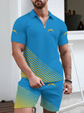 Los Angeles Chargers  Limited Edition ZIP Polo Shirt And Shorts Two-Piece Suits