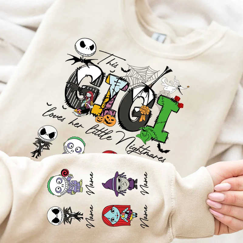Personalized This Mama Loves Her Little Nightmares Sweatshirt, Mama Shirt With Kids Name