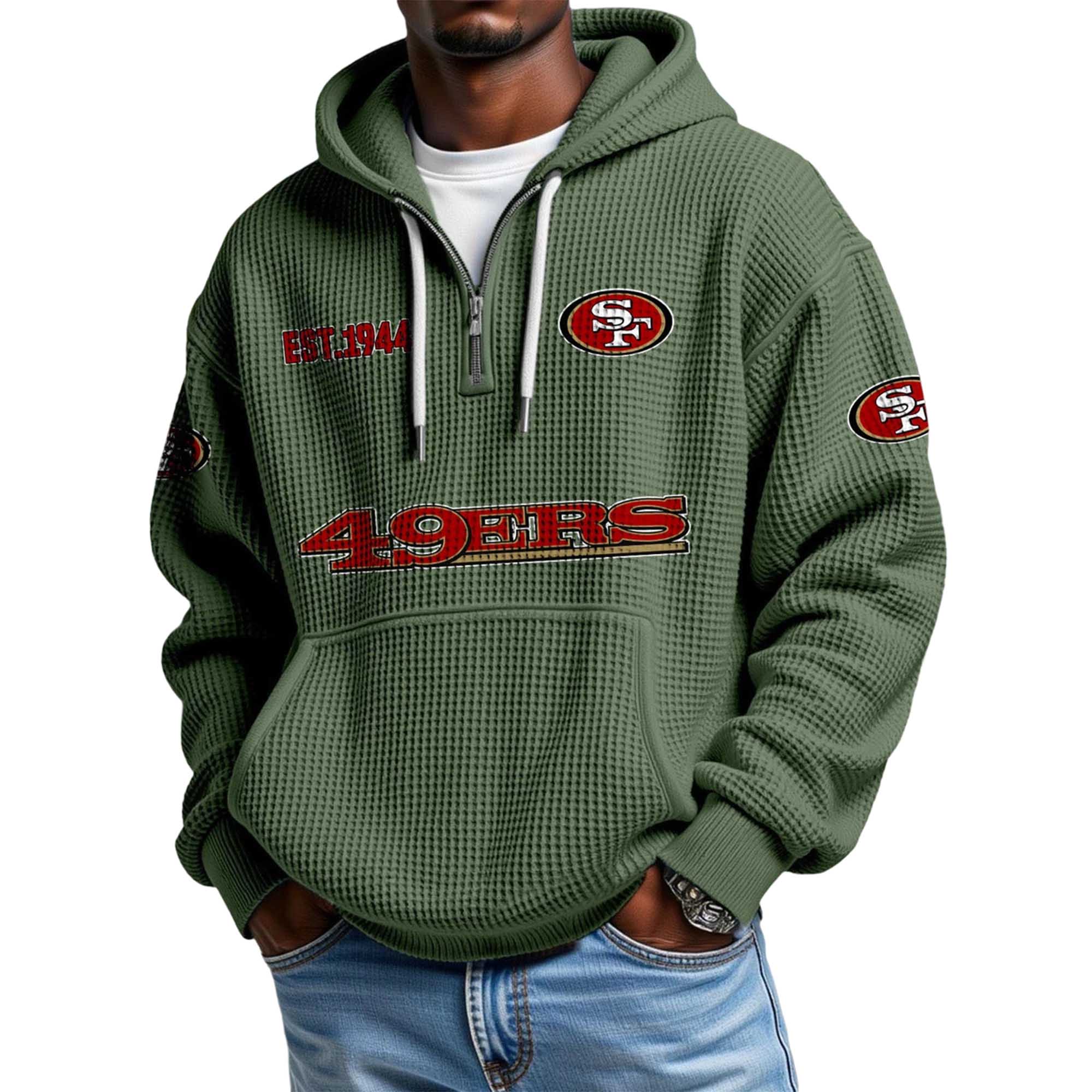 San Francisco 49ers Themed Quarter Zip Hoodie