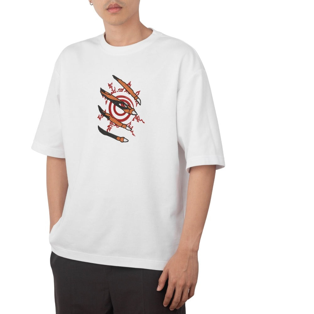 NARUTO SEAL CLAW Embroidered T-shirt
