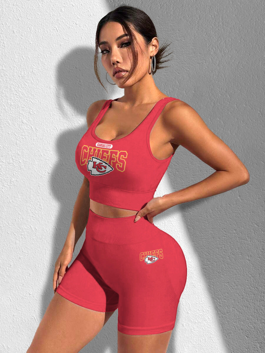 Kansas City Chiefs Sports Bra & Shorts Gym Set