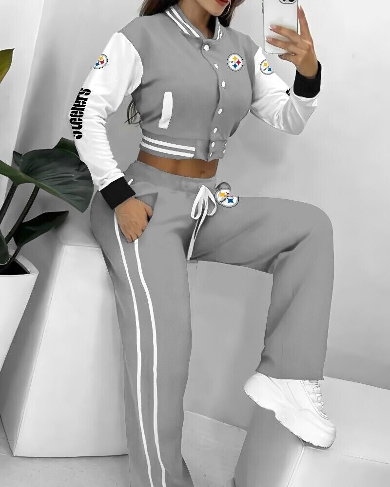 Pittsburgh Steelers 3D Printed Varsity Jacket Set