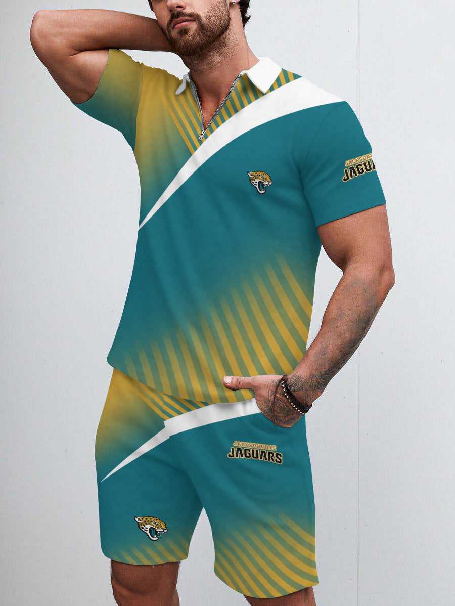 Jacksonville Jaguars Limited Edition ZIP Polo Shirt And Shorts Two-Piece Suits