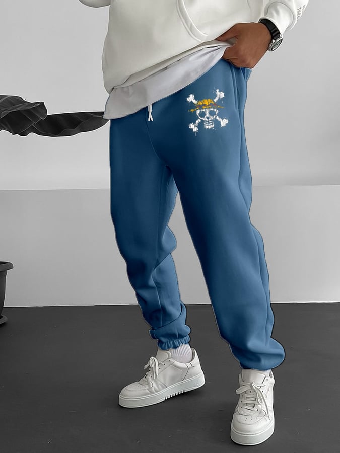 Men's Fashion   Elastic Waist Tie-Up Sweatpants