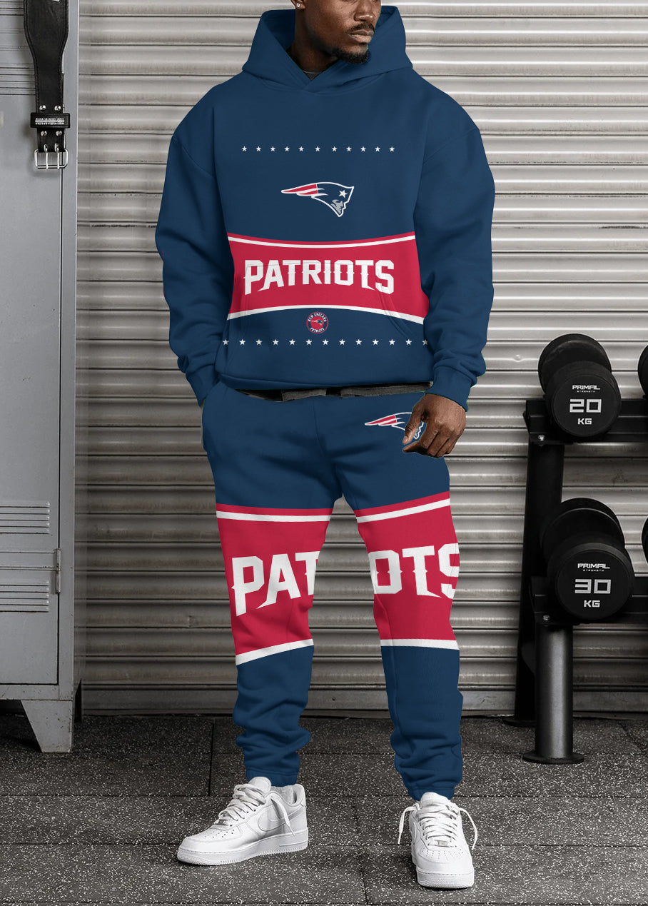 New England Patriots 3D Printed Pullover Hoodie And Sweatpant 2pcs Tracksuits