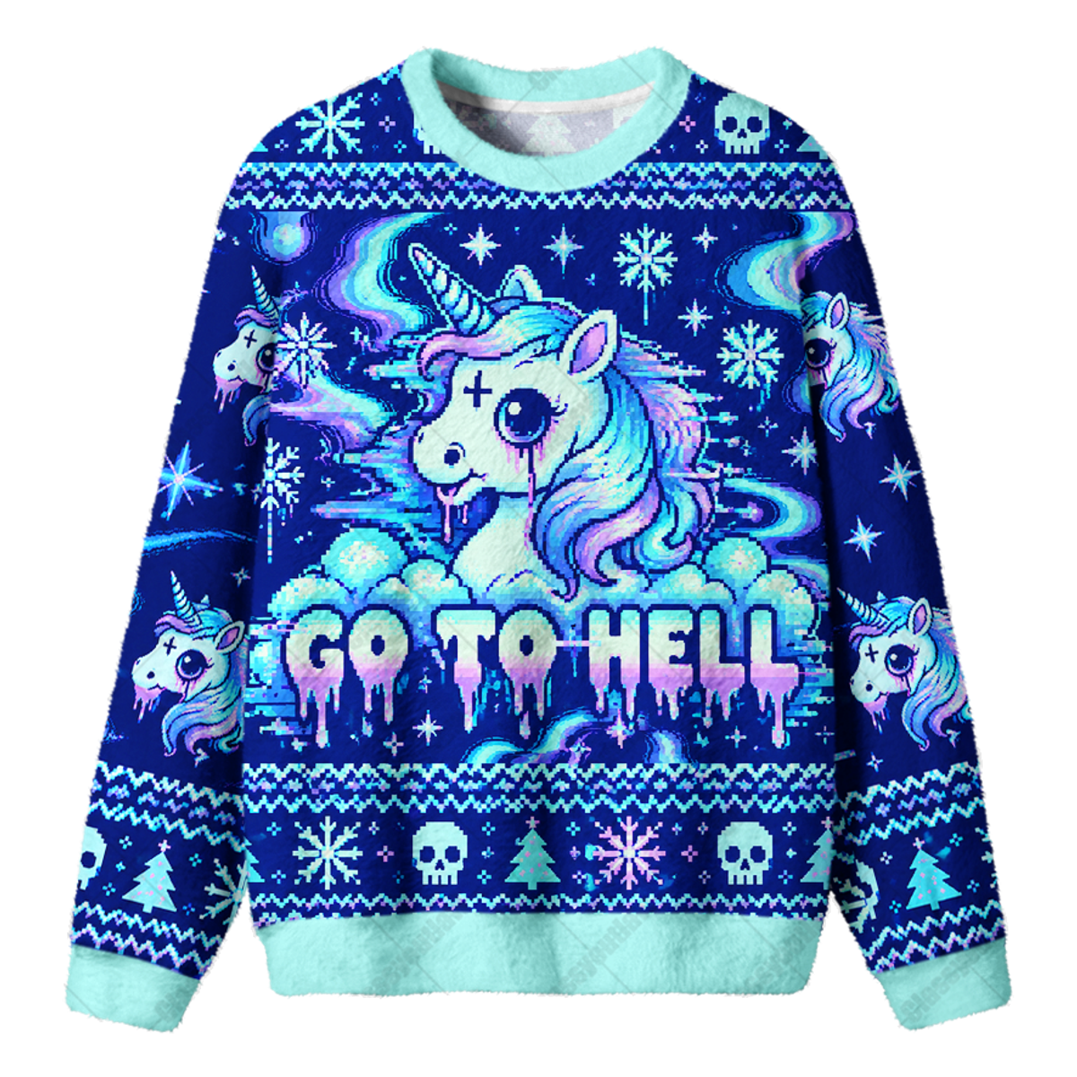 DARK UNICORN UGLY CHRISTMAS SWEATSHIRT — image 1