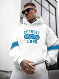 Detroit Lions Printed Hooded Pocket Pullover Hoodie