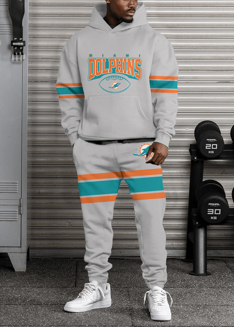 Miami Dolphins 3D Printed Pullover Hoodie And Sweatpant 2pcs Tracksuits