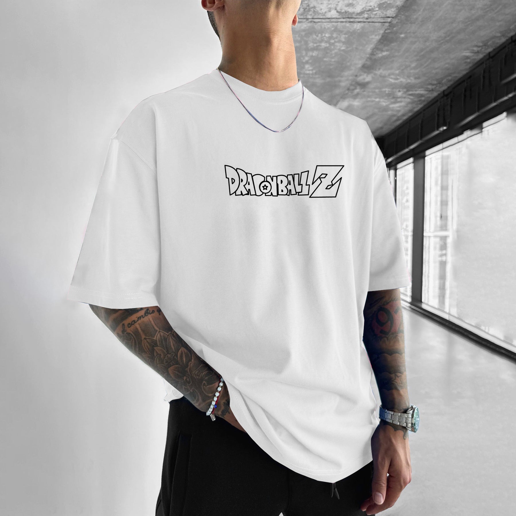 Oversized Dragon Ball Anime Print T-shirt