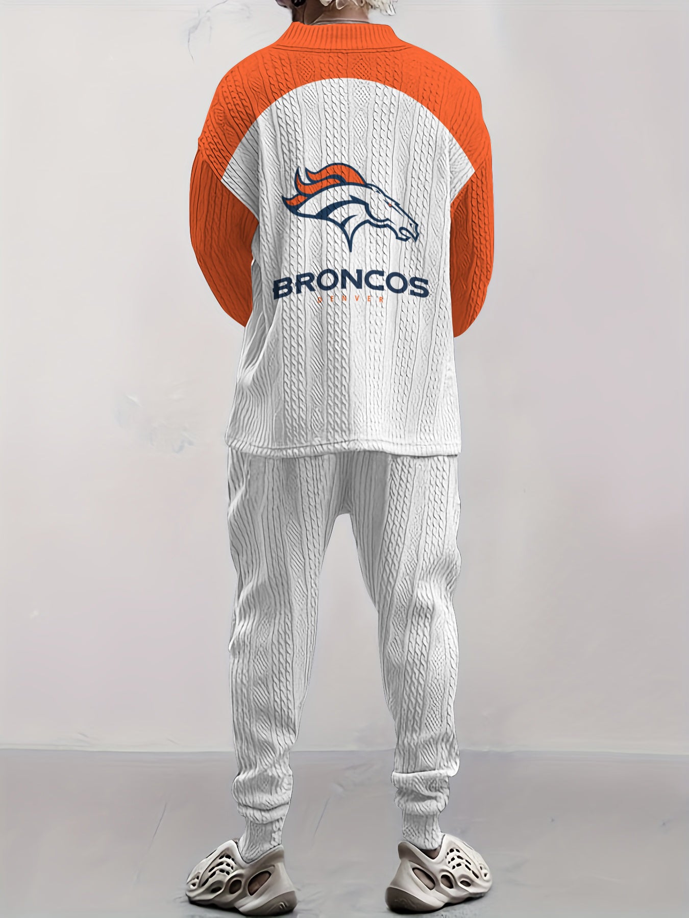 Denver Broncos Classic  All-Season Long Sleeve V-Neck Pullover Sweater