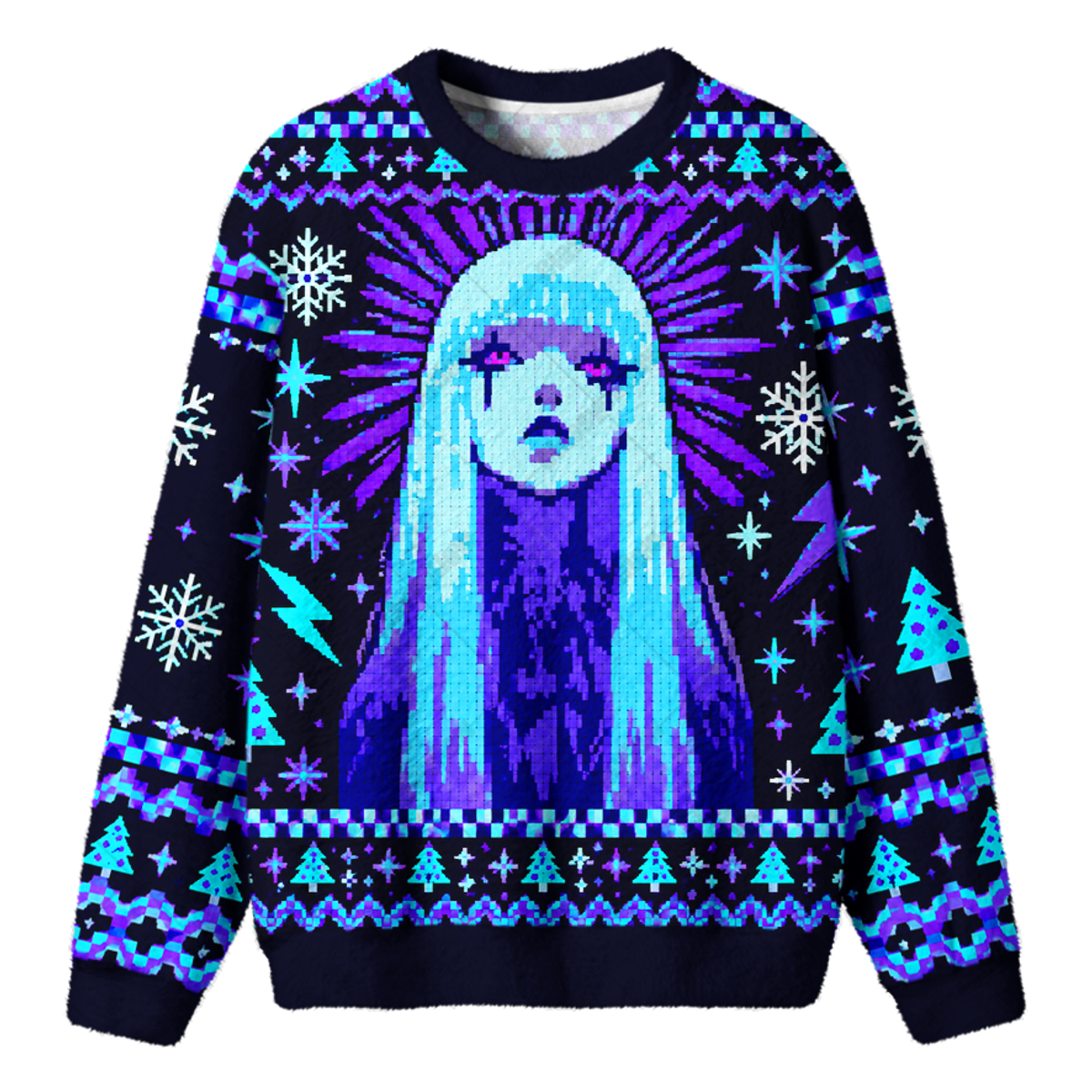CYBER NOIR UGLY CHRISTMAS SWEATSHIRT — image 1