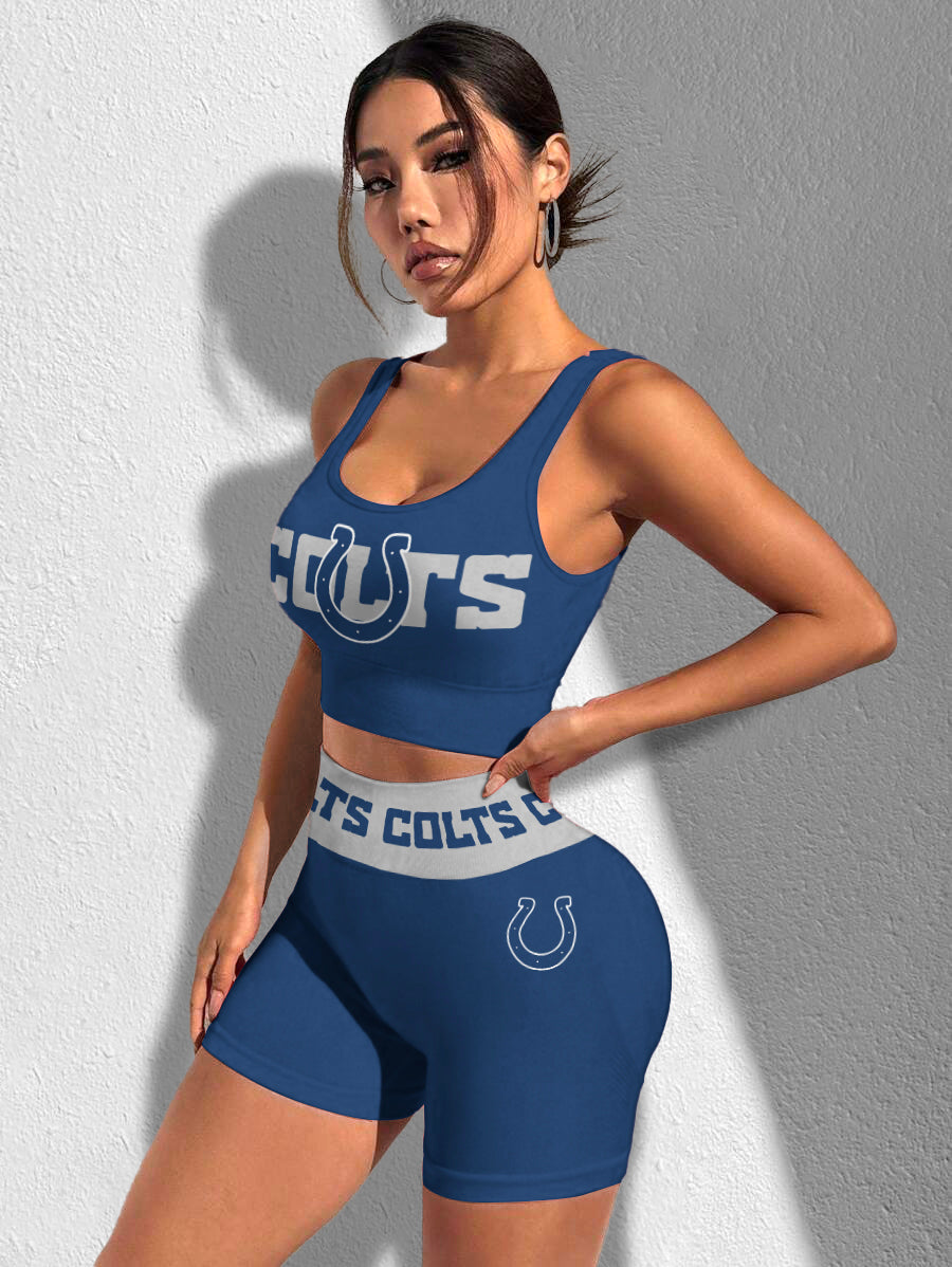 Indianapolis Colts Sports Bra & Shorts Gym Set