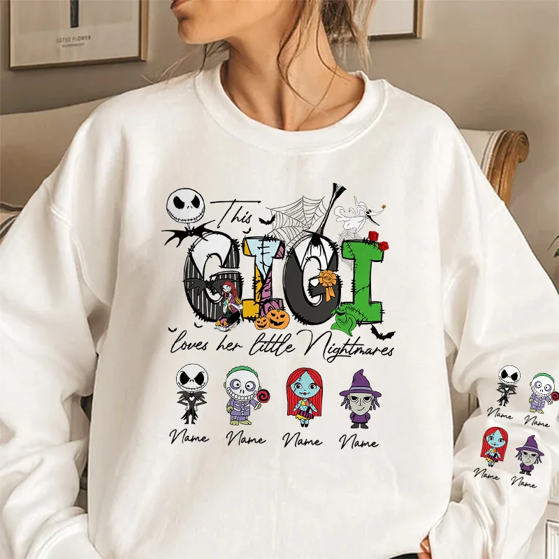 Personalized This Mama Loves Her Little Nightmares Sweatshirt, Mama Shirt With Kids Name