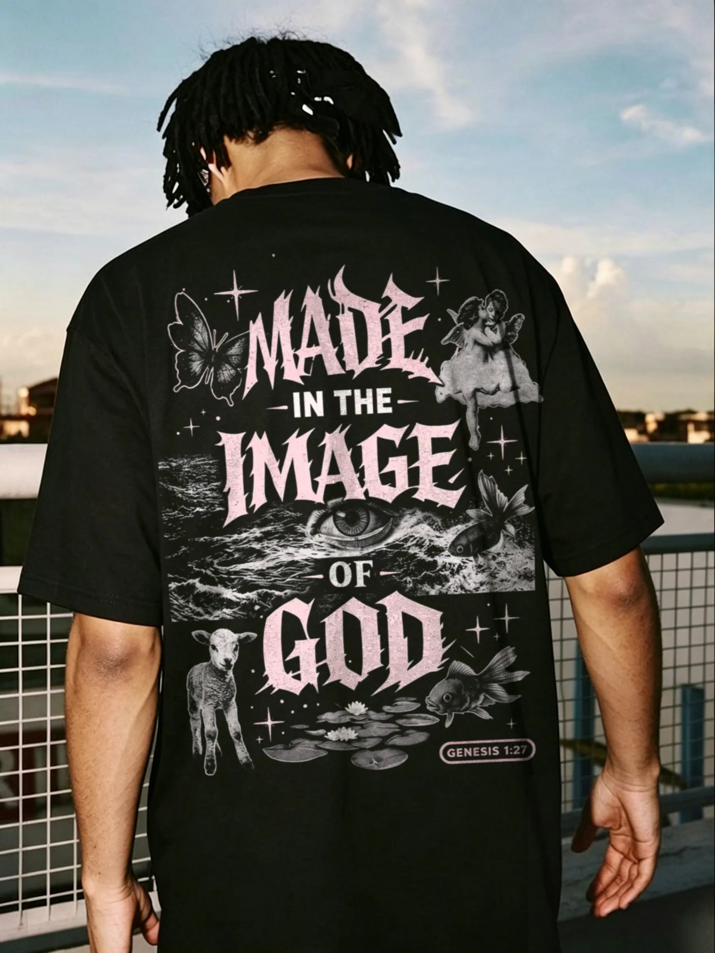 Made In The Image Of God Genesis 1:27 Printed Men's T-shirt