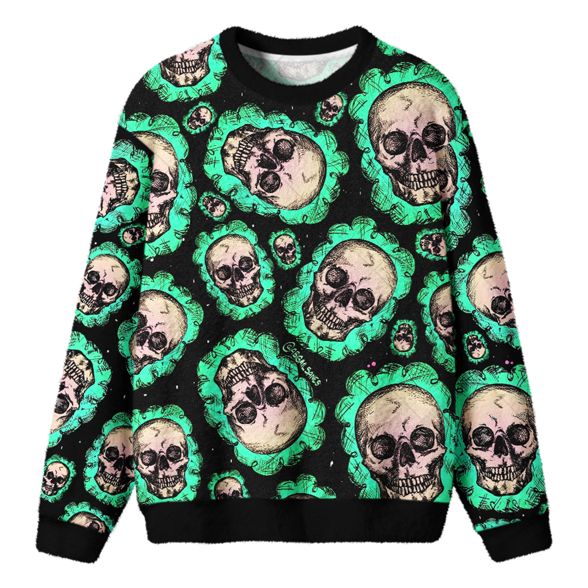 EERIE SKULL PATTERN KNIT SWEATSHIRT — image 1