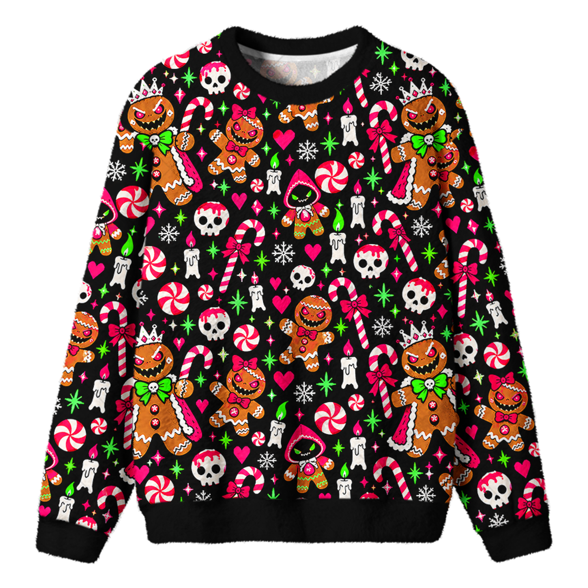 GINGERBREAD HORROR UGLY CHRISTMAS SWEATSHIRT — image 1