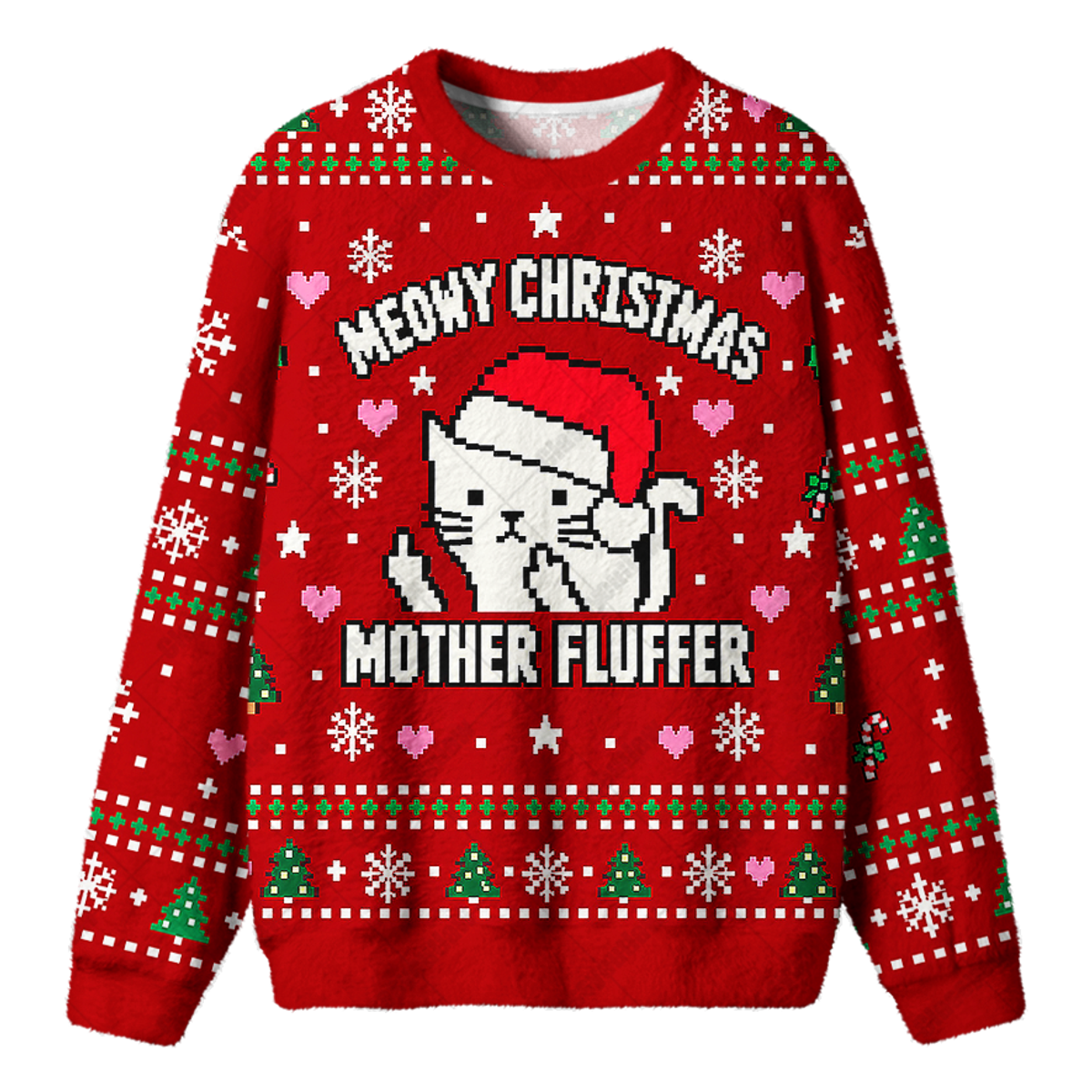 MEOWY FLUFFER CAT UGLY CHRISTMAS SWEATSHIRT — image 1