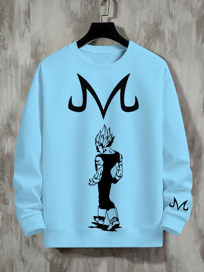 Men's Fashion Anime Printed Round Neck Sweatshirt