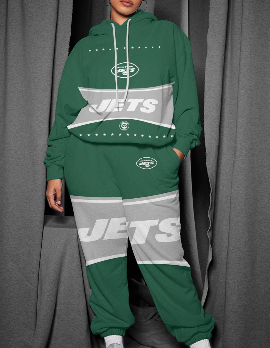 New York Jets 3D Printed Pullover Hoodie And Sweatpant 2pcs Tracksuits