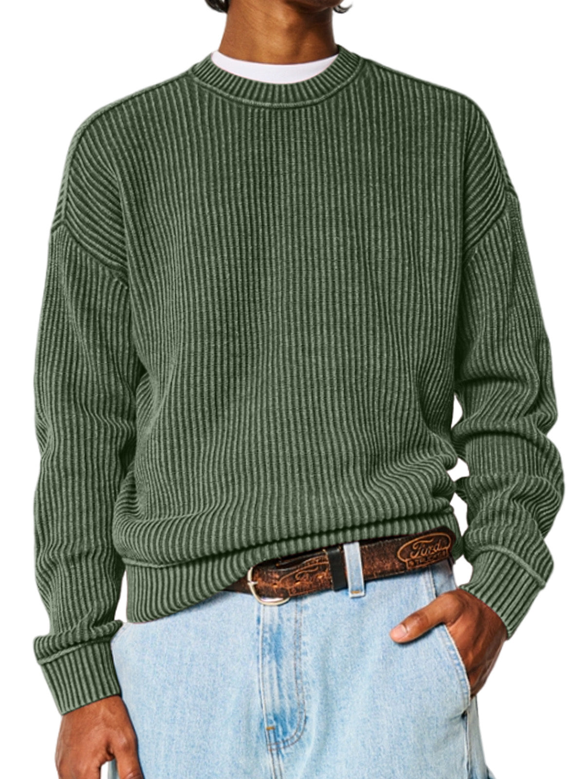 Men's Everyday Solid Color Crew Neck Sweater