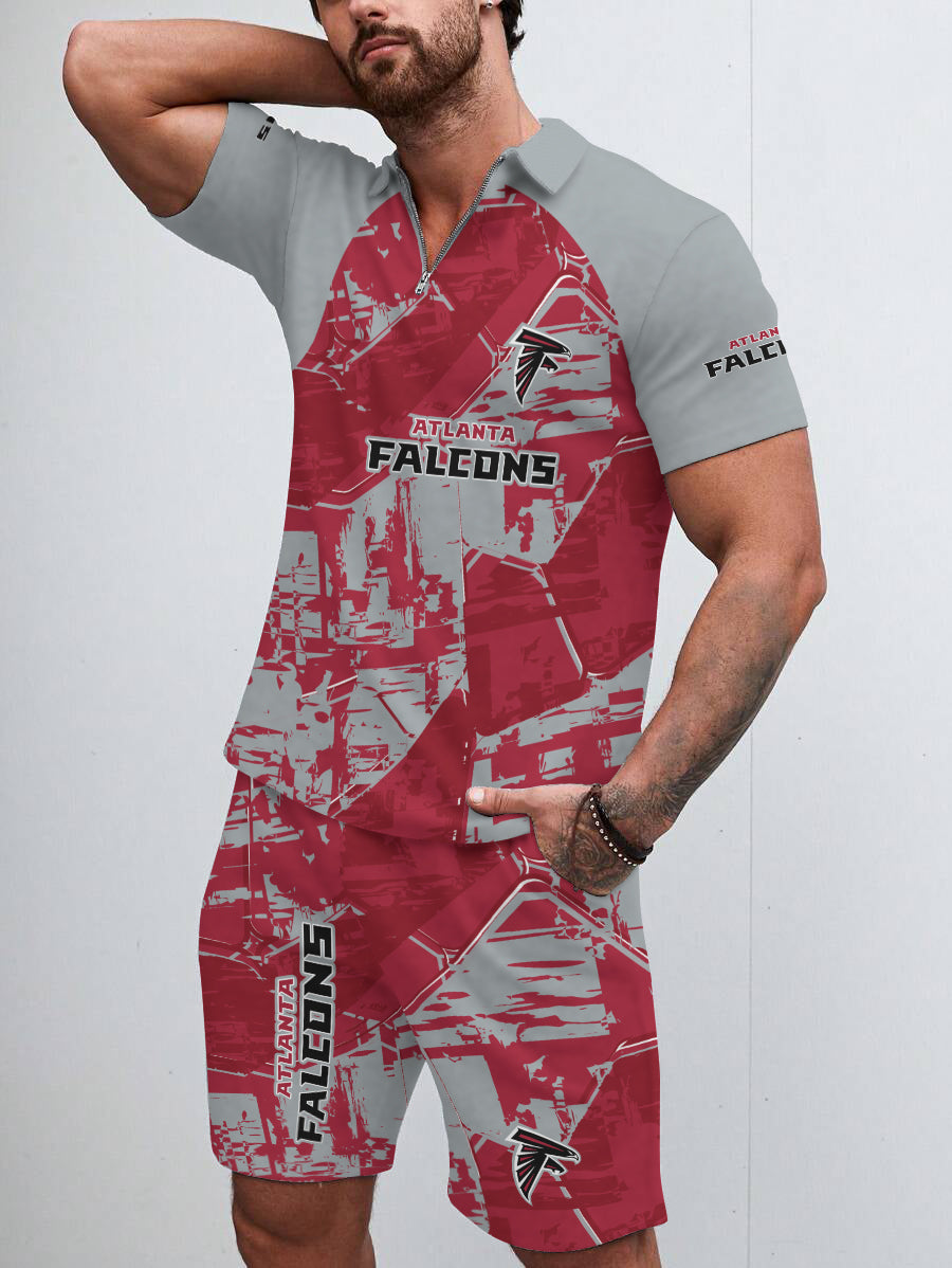 Atlanta Falcons Limited Edition ZIP Polo Shirt And Shorts Two-Piece Suits
