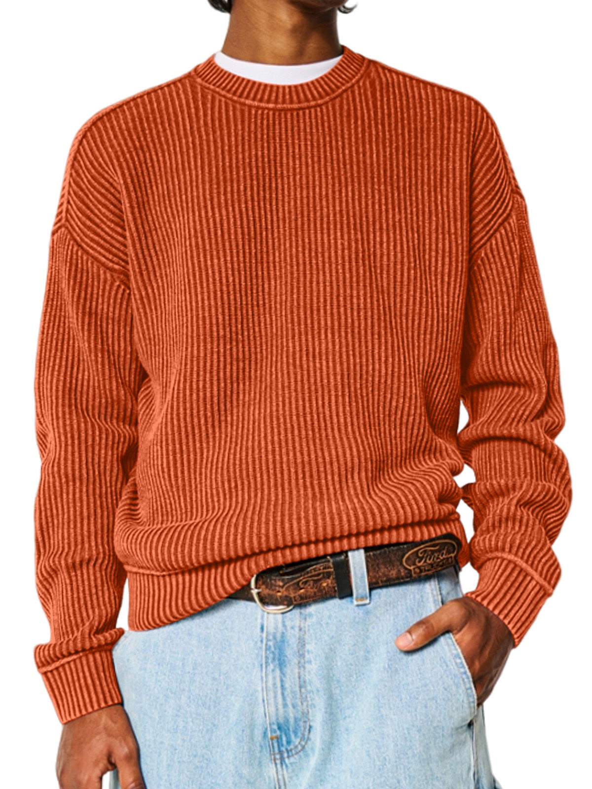 Men's Everyday Solid Color Crew Neck Sweater