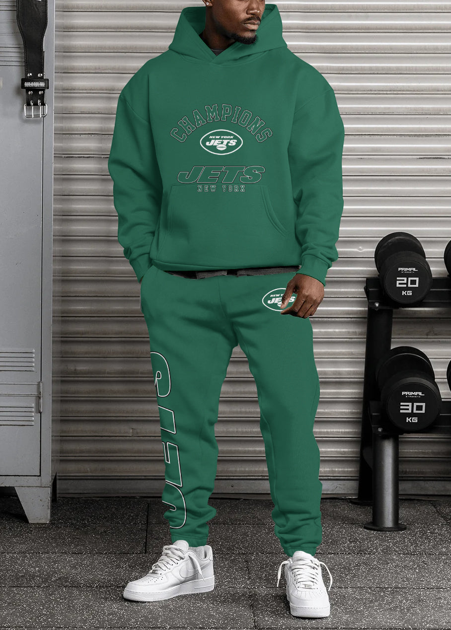 New York Jets 3D Printed Pullover Hoodie And Sweatpant 2pcs Tracksuits
