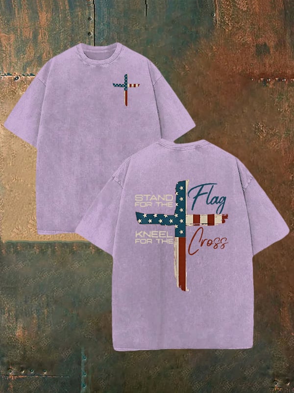 Unisex  STAND FOR THE KNEEL FOR THE Print  Washable T-shirt