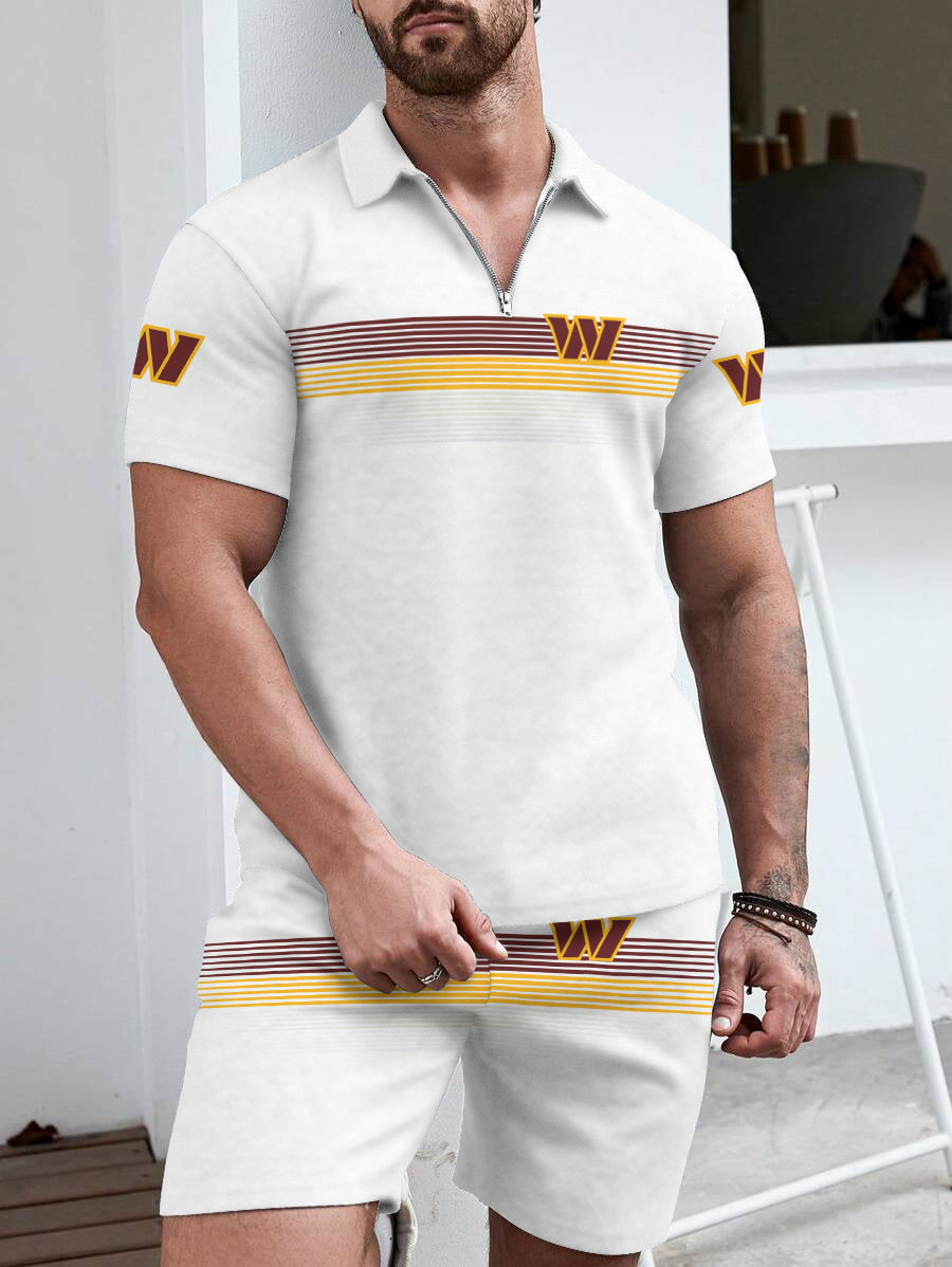 Washington Commanders Limited Edition ZIP Polo Shirt And Shorts Two-Piece Suits