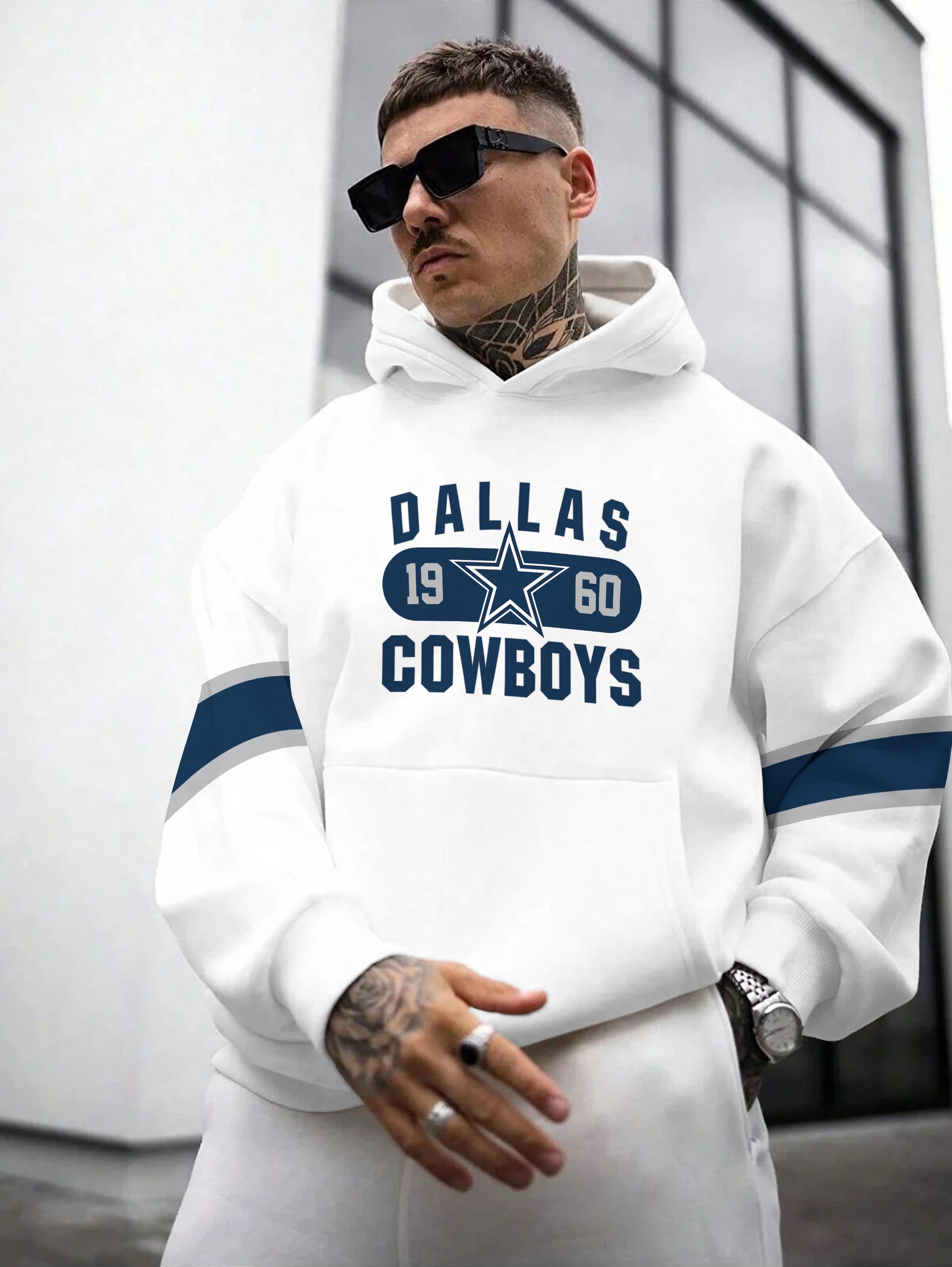 Dallas Cowboys Printed Hooded Pocket Pullover Hoodie