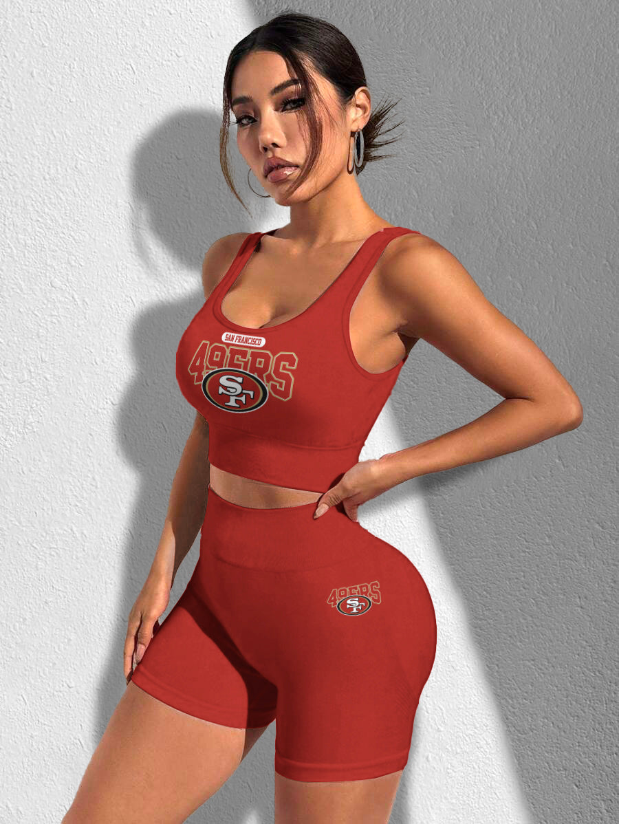San Francisco 49ers Sports Bra & Shorts Gym Set