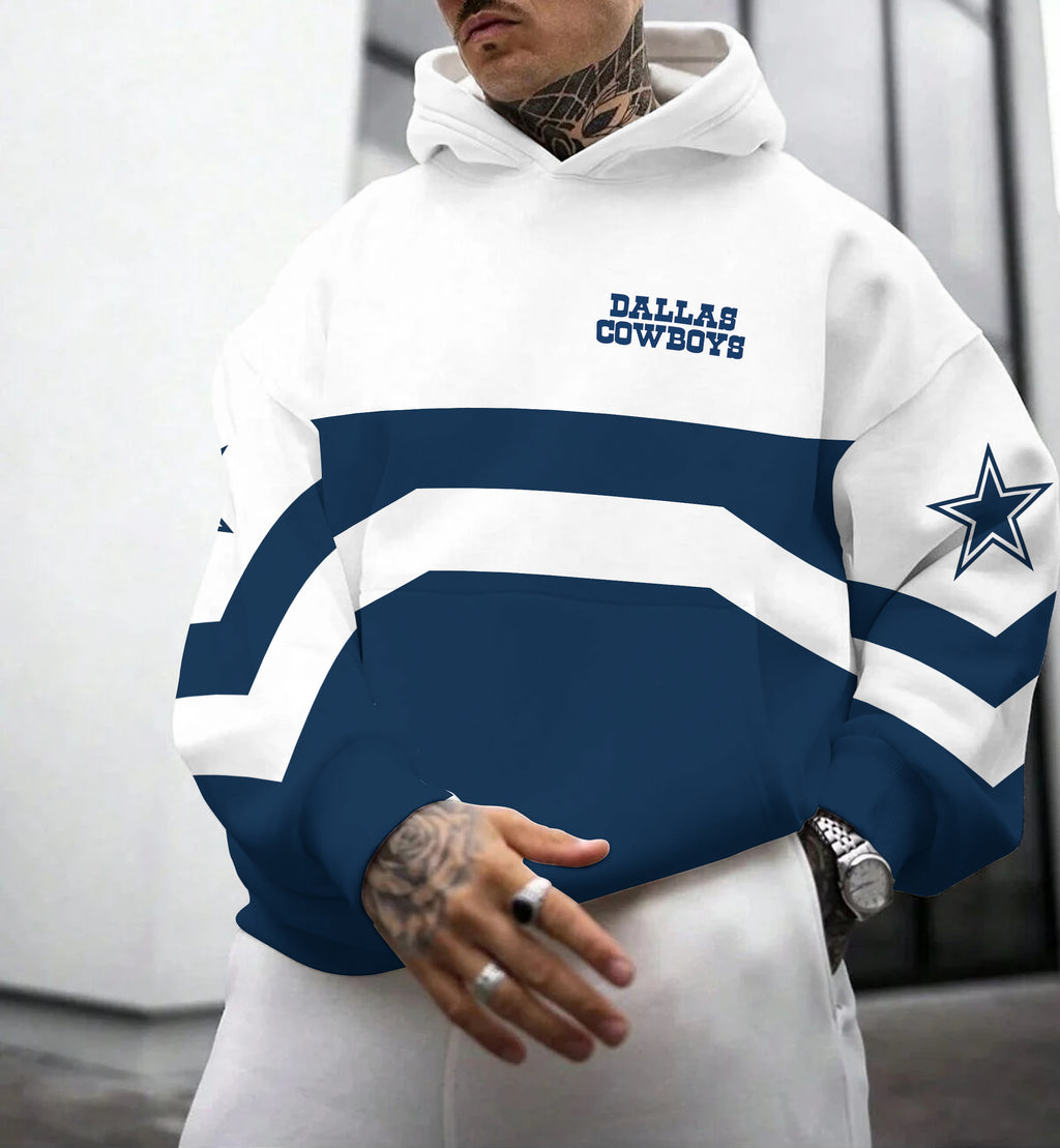 Dallas Cowboys Printed Hooded Pocket Pullover Hoodie