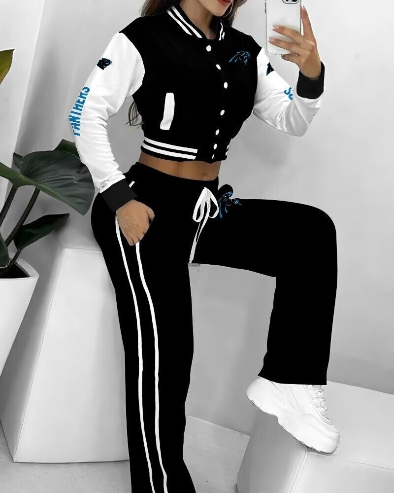 Carolina Panthers 3D Printed Varsity Jacket Set