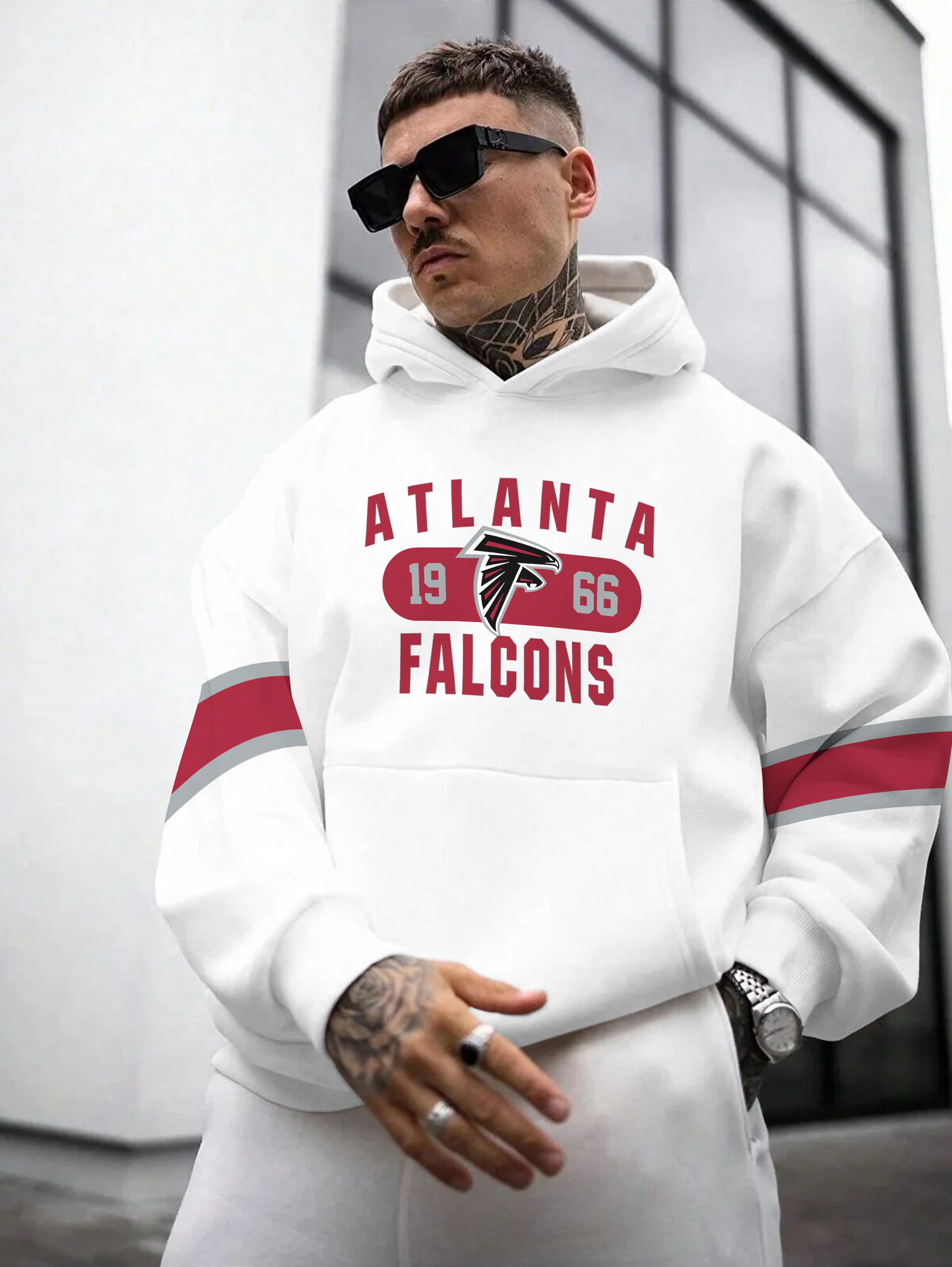 Atlanta Falcons Printed Hooded Pocket Pullover Hoodie