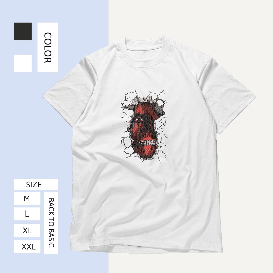 Wall Titan Attack On Titan Embroidered T-shirt