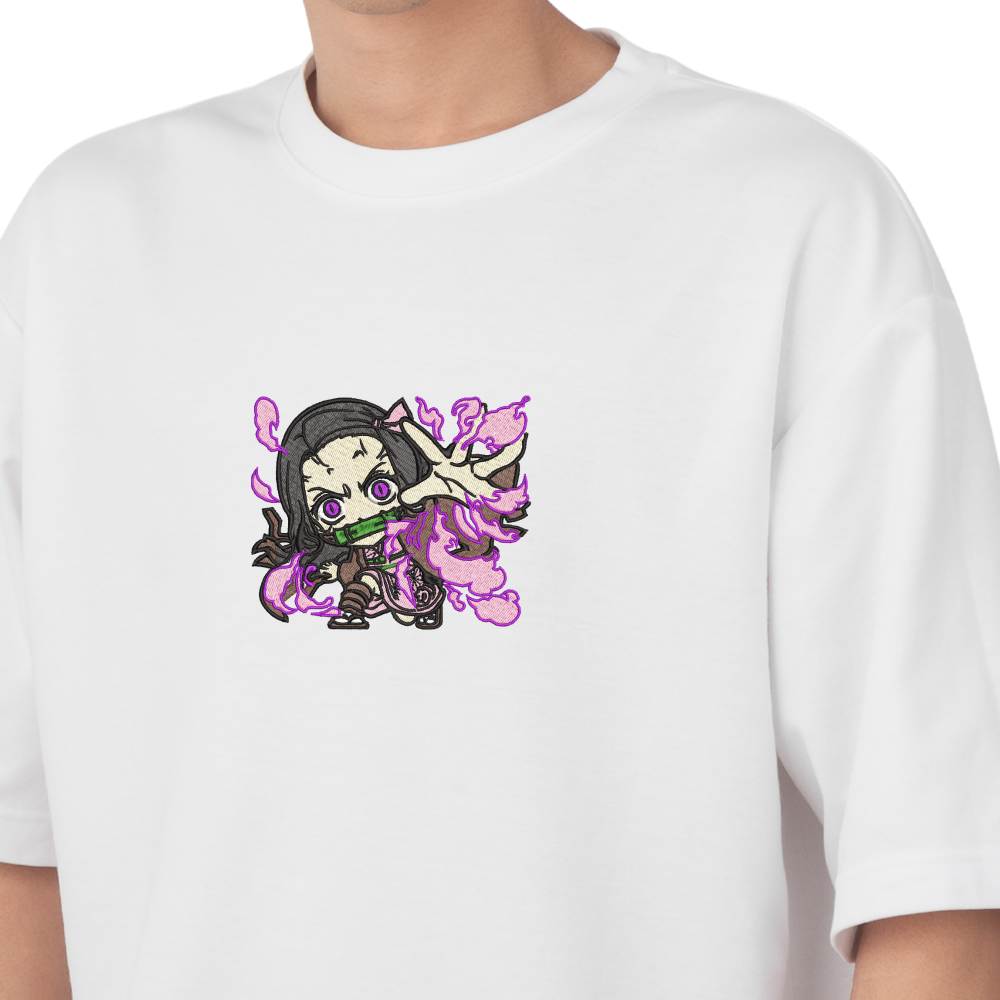 Nezuko Demon Slayer Embroidered T-shirt