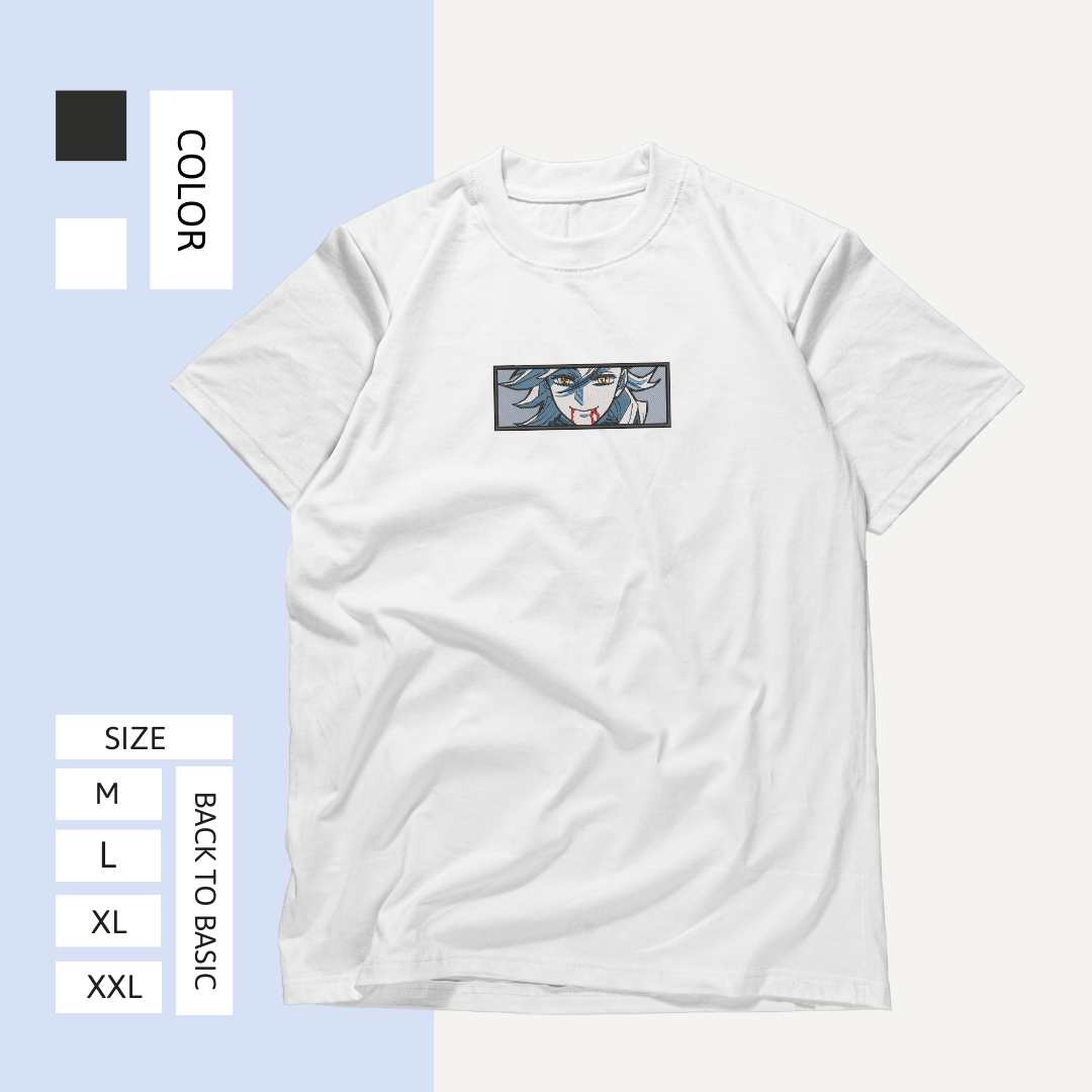 Doma Demon Slayer Embroidered T - Shirt