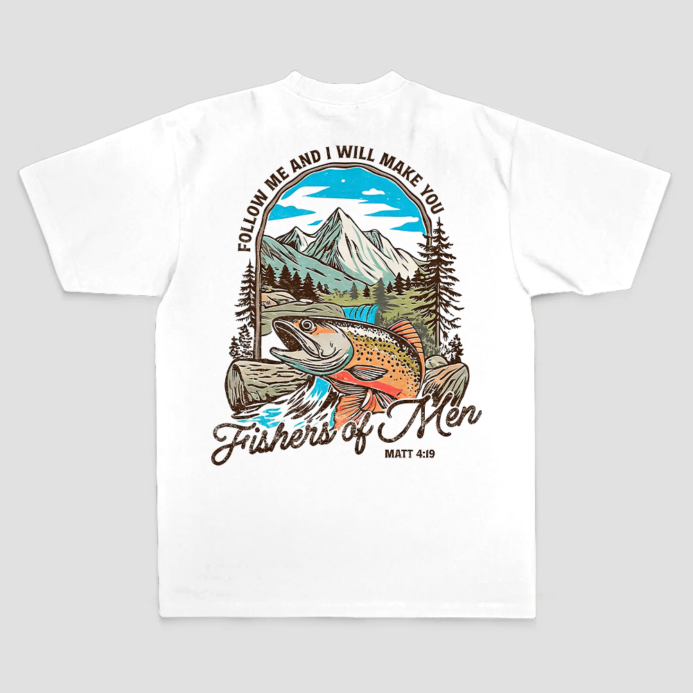 Follow Me And I Will Make You Fishers Of Men Matt 4:19 Printed Men's T-shirt