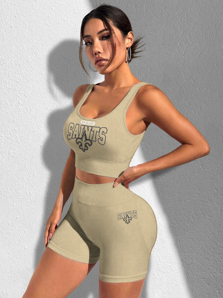 New Orleans Saints Sports Bra & Shorts Gym Set