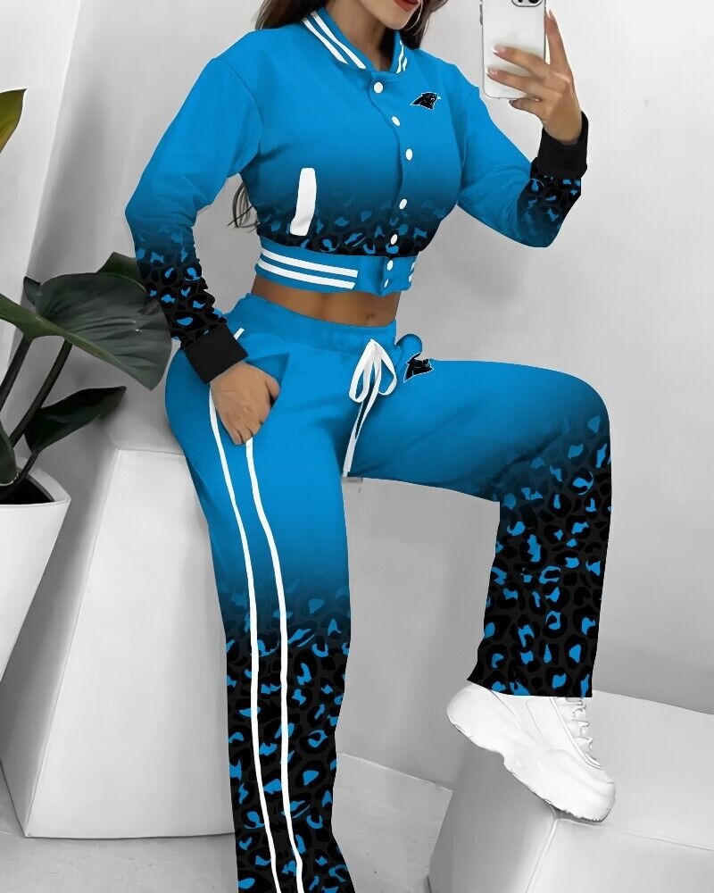 Carolina Panthers 3D Printed Varsity Jacket Set