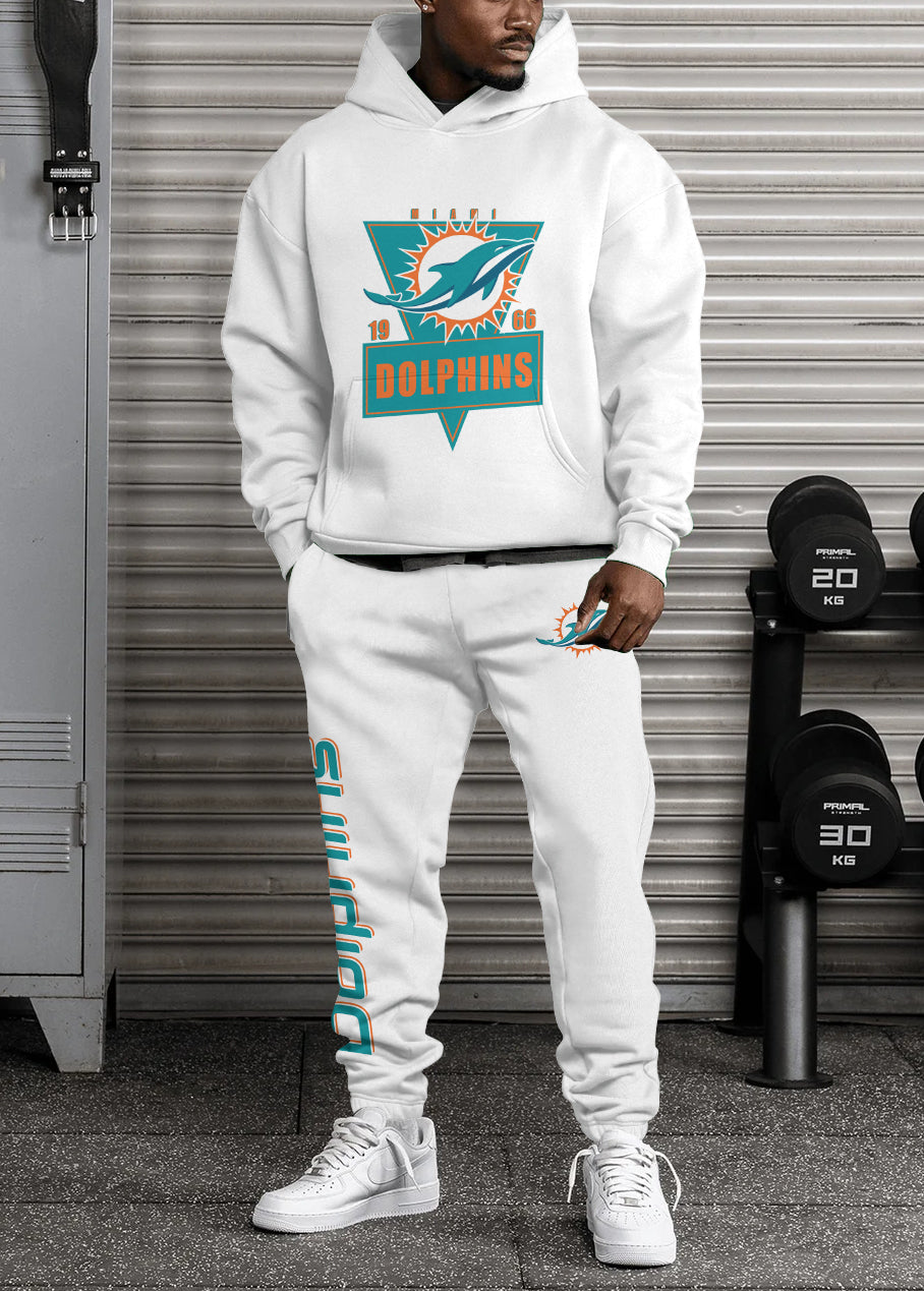 Miami Dolphins 3D Printed Pullover Hoodie And Sweatpant 2pcs Tracksuits