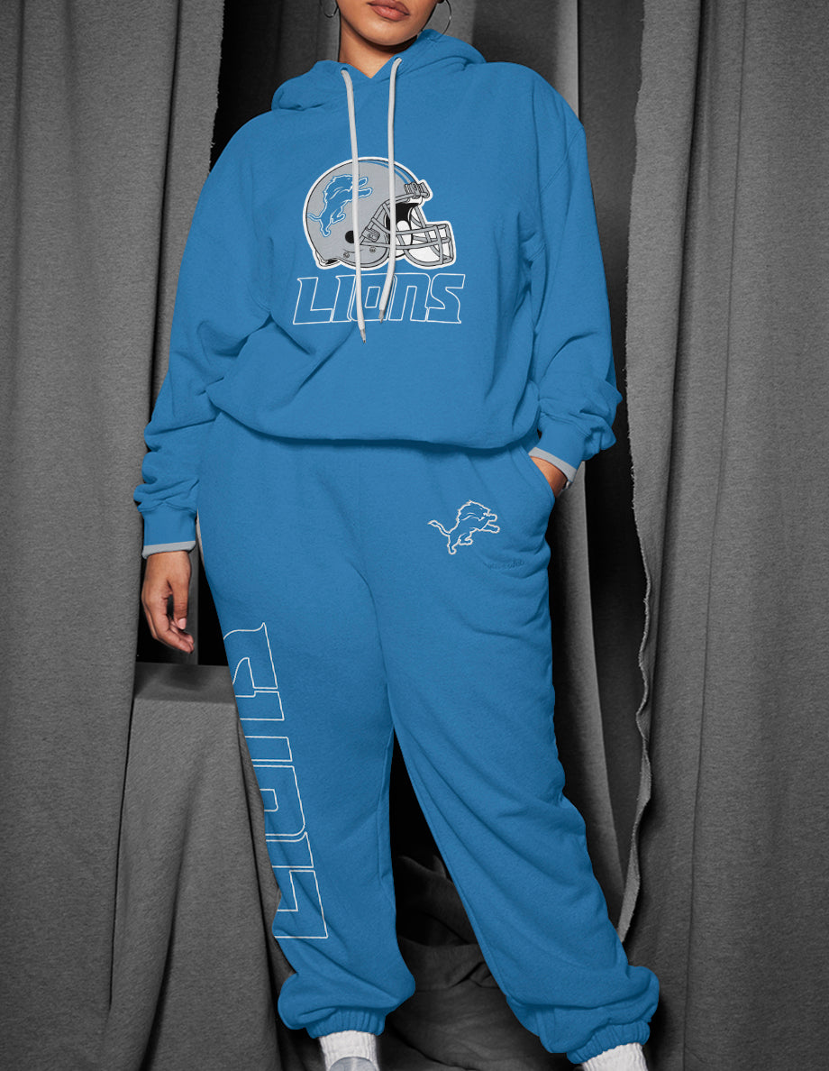 Detroit Lions 3D Printed Pullover Hoodie And Sweatpant 2pcs Tracksuits
