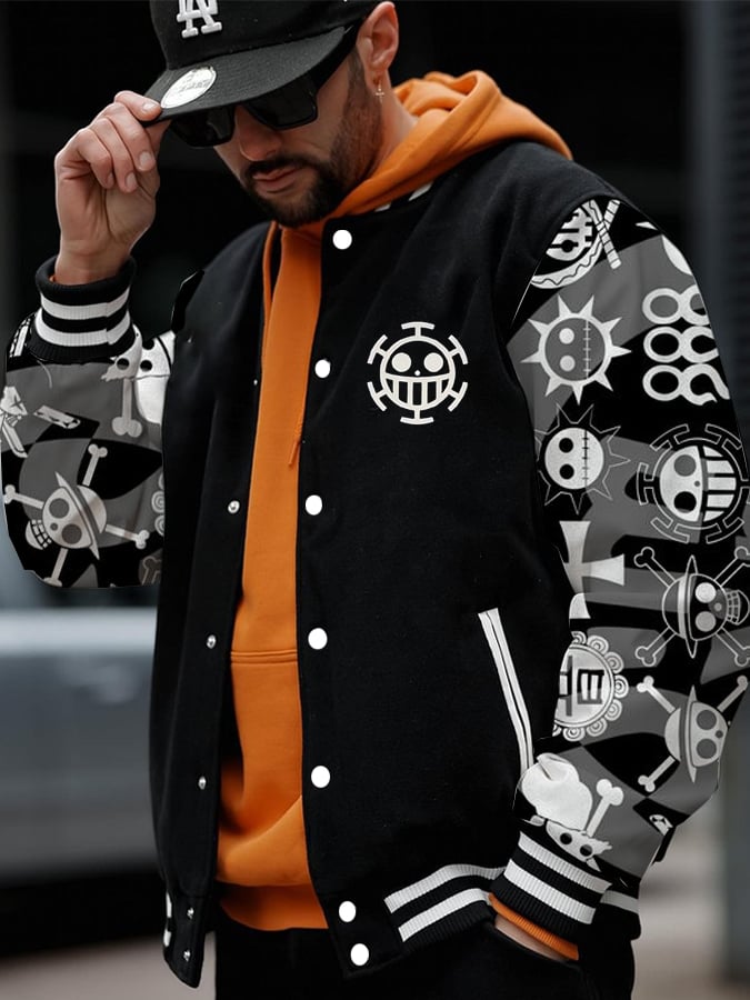 Men's Stylish Comic Baseball Jacket