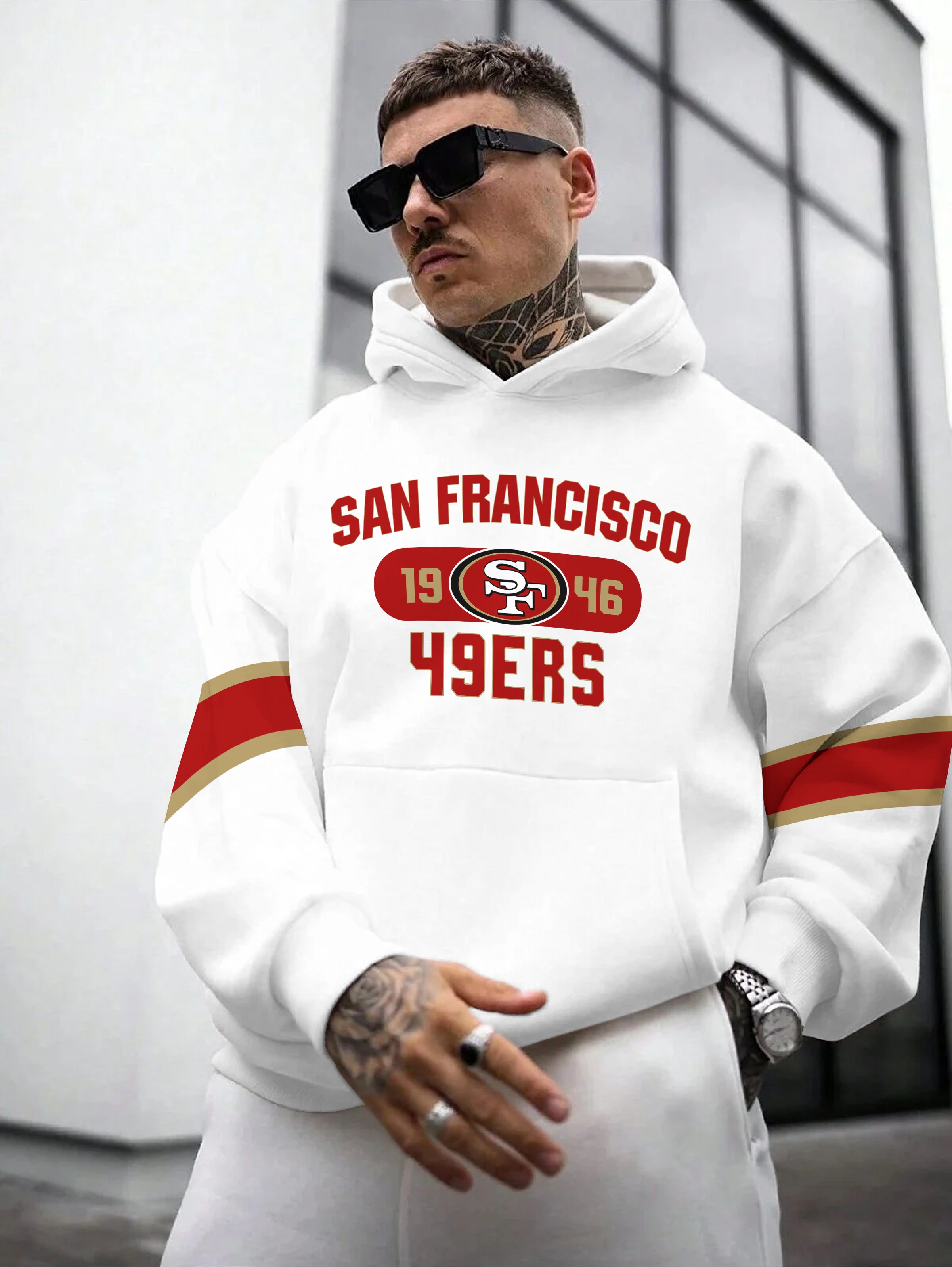 San Francisco 49ers Printed Hooded Pocket Pullover Hoodie