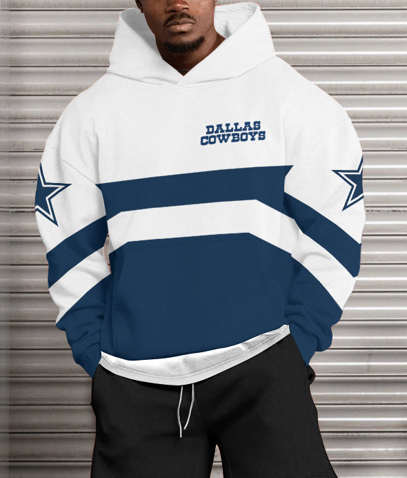 Dallas Cowboys Printed Hooded Pocket Pullover Hoodie