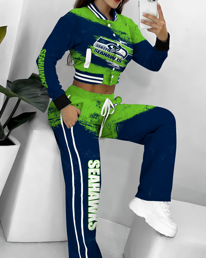 Seattle Seahawks 3D Printed Varsity Jacket Set