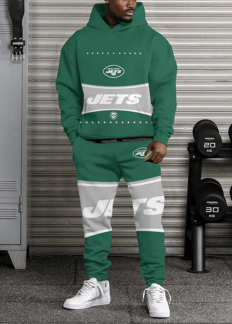 New York Jets 3D Printed Pullover Hoodie And Sweatpant 2pcs Tracksuits